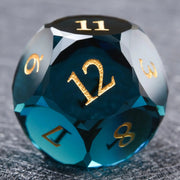 1-7pcs DND Gemstone Dice Set Multi-sided Polyhedral Blue Glass Gemstone Dice for D&D Game COC Role Playing RPG Table Game