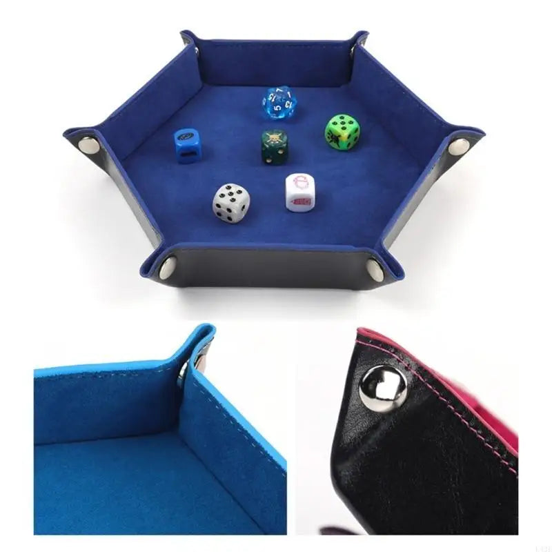 Fold-Flat PU Dice Tray & Storage - Design 6