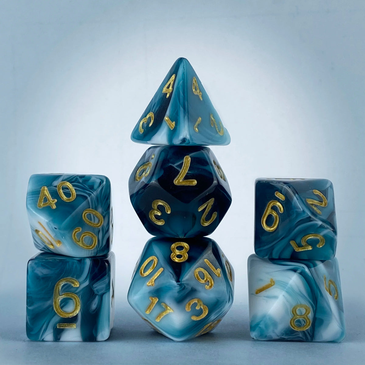 Two-Tone Dice Set with Bag – 9 Colours to Choose From