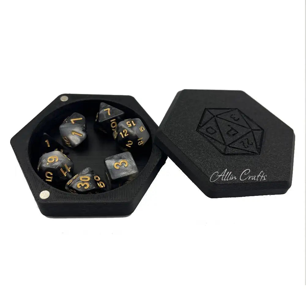 Acrylic Dice Storage Box - Matte Black – 17 Colours to Choose From