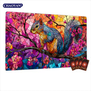 Van Gogh Style Cute Wizard TCG Playmat Magic Card Mat Stitched Edge Non-Slip Durable Tabletop Playmat Board Game Mat for TCG