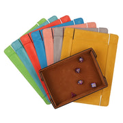 Magnetic Dice Storage Tray PU Leather Storage Box with Faux Fur Foldable Rectangle Case for Dice Games Board Game Accessories