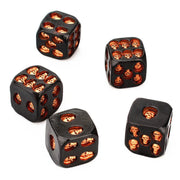 5Pcs Gothic Skull Dice Black Gold Resin D6 Six-Sided Dice with Embossed Skulls Novelty Game Accessory for RPG Board Games