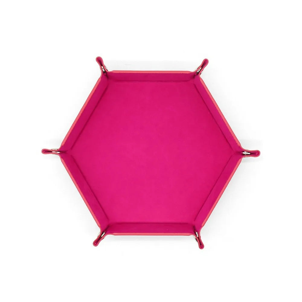 Fold-Flat PU Hex Dice Tray & Storage - Design 7