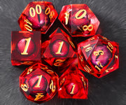 Set Of 7 Sharp Edge Resin Polyhedral DND Dice For D&D RPG Role Playing Games