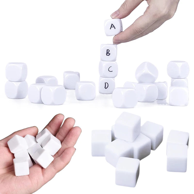 Blank White Dice Set – 4 Colours to Choose From