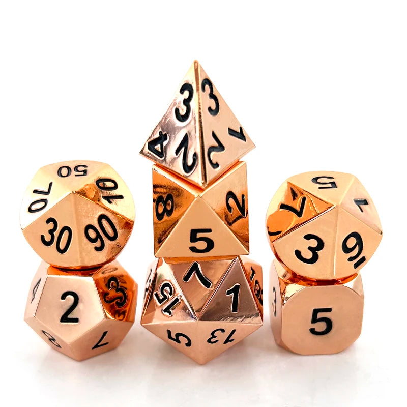 Premium Metal RPG Dice Set - 7 Piece