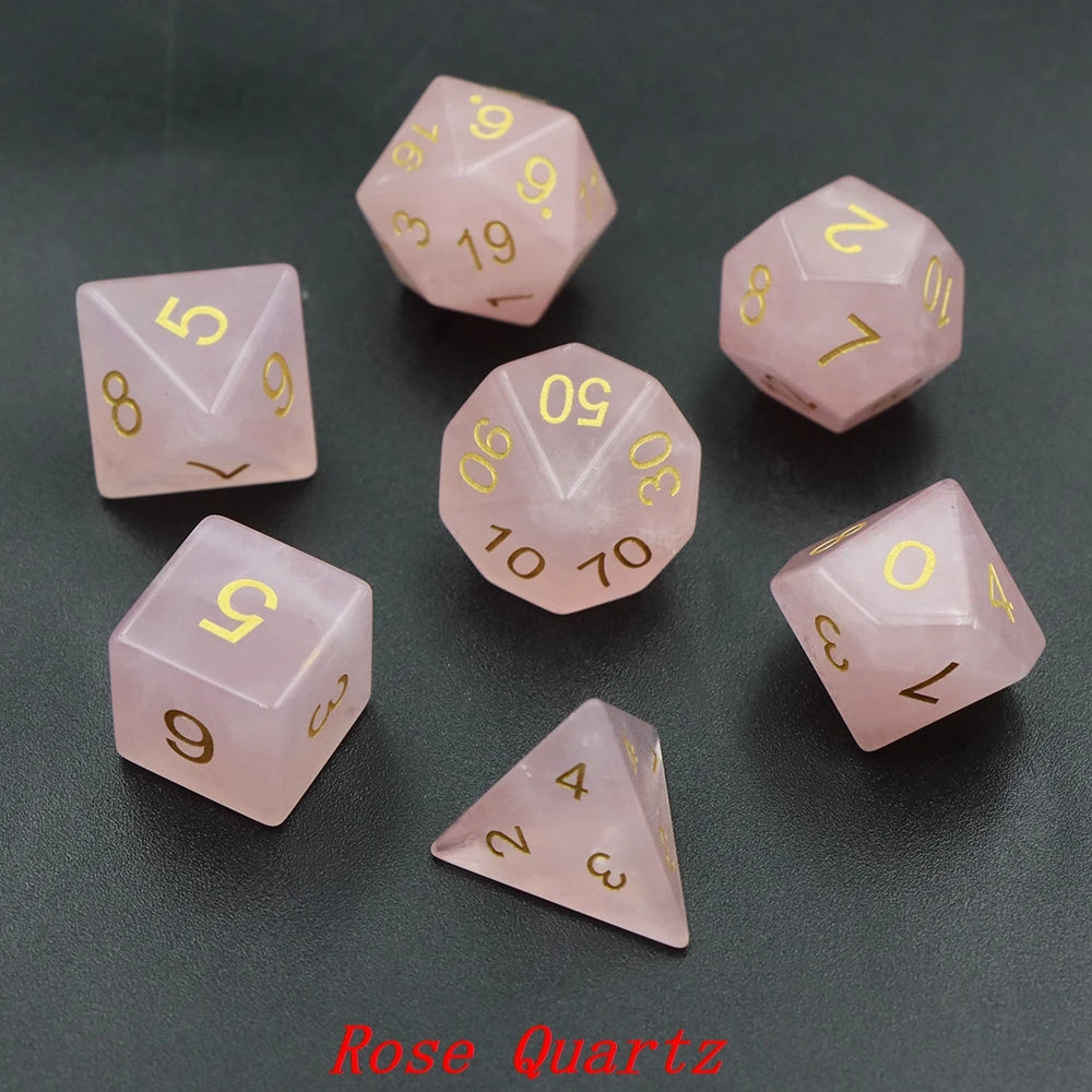 Natural Stone Dice Set – 7 Colours to Choose From