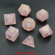 7PCS/ Set Polyhedral Dice Set Natural Stone RPG DND Role Playing Dragons Board Game Multiple Dice Natural Crystals Stones Gifts