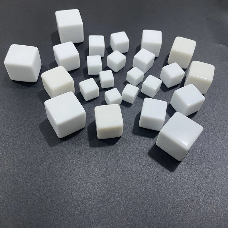 White Acrylic D6 Dice Set - 10 Piece - Design 4