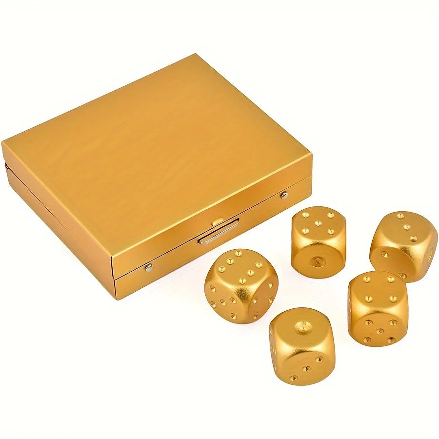 Gold Mini Metal RPG Dice Set - Design 3