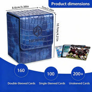 PU Magnetic Trading Card Deck Box for MGT/PTCG, Portabe Card Storage Box Holds 100＋ Sleeved Cards Board Game Commander Card Case
