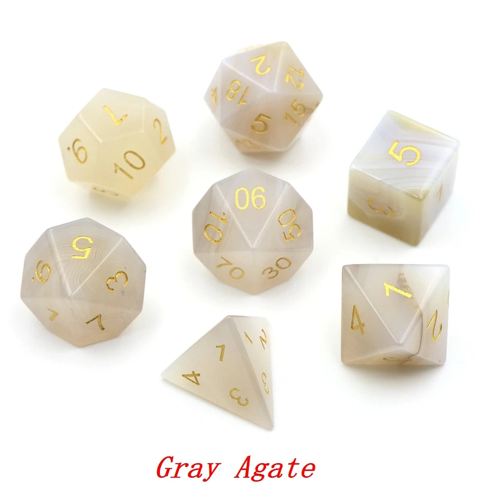 Natural Stone Dice Set – 7 Colours to Choose From