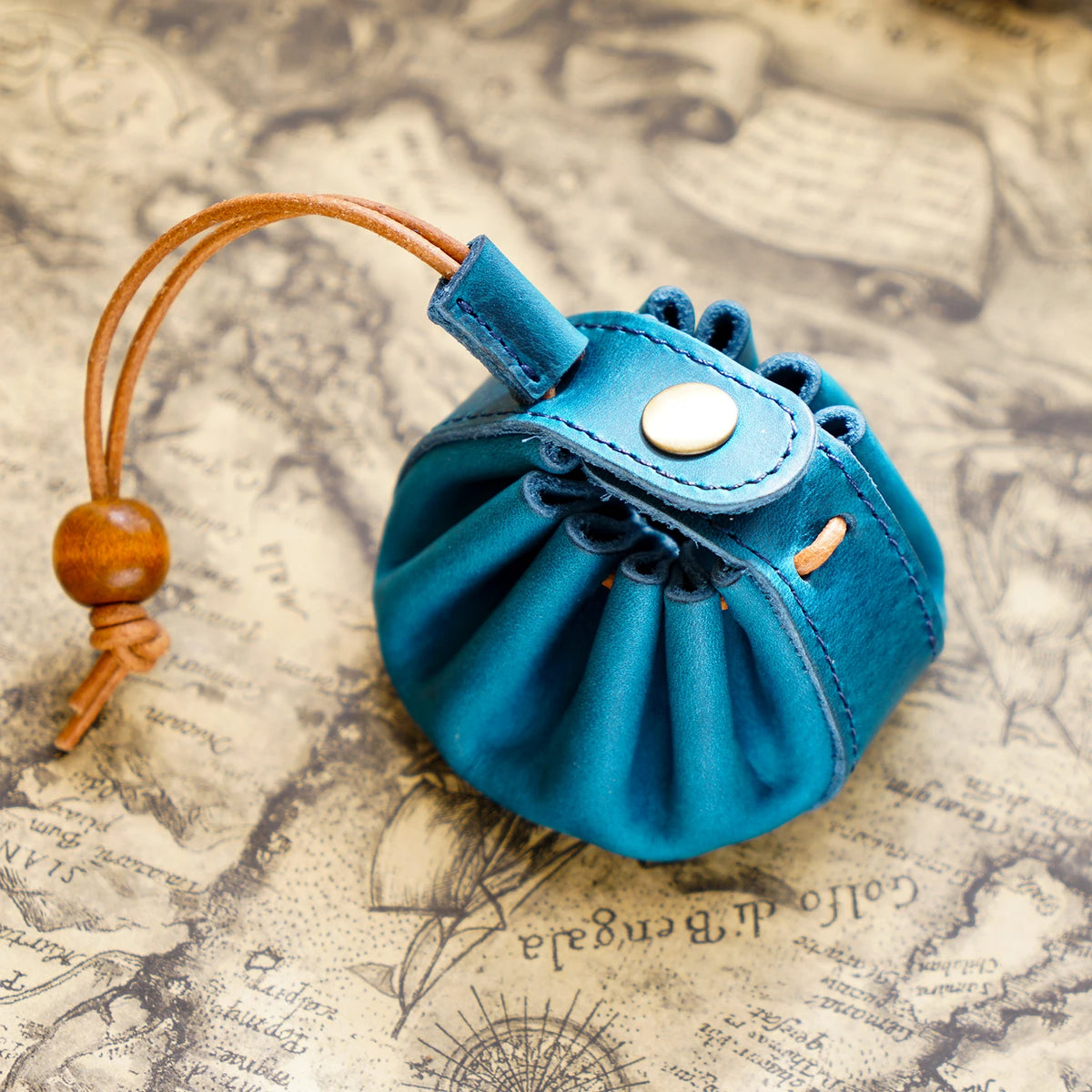 Leather Drawstring Dice & Coin Pouch – 6 Colours to Choose From