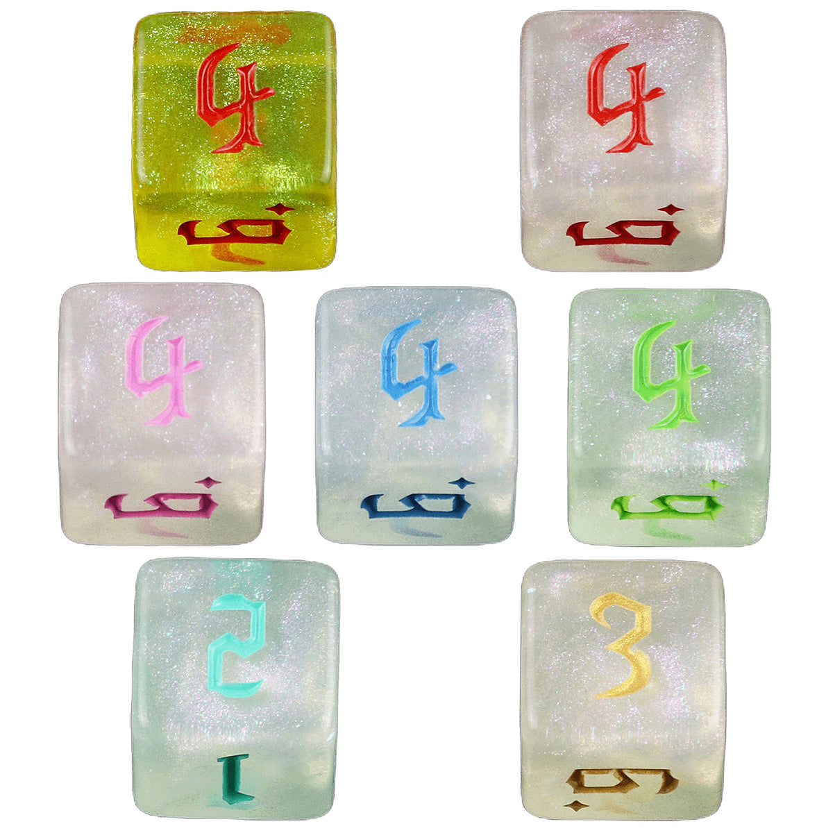 Resin D6 Dice Set - 10 Piece - Design 9