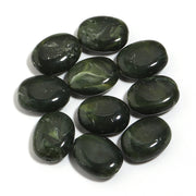 20pcs Flat Oval Acrylic Beads Double Color Imitation Jade Stone Loose Beads For Jewelry Making Bracelet Necklace DIY Accessories