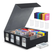Trading Card Storage Box for 3000+ Cards With Display Windows, Premium Game Card Storage Box With Card Supporters & Divider
