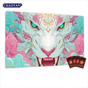 Fantasy White Beast TCG Playmat Magic Card Battle Mat Non-Slip Durable 35X60CM Commander playmat Board Game Mat for TCG Card Pad