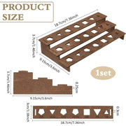 Wooden Dice Holder 3 tier Dice Display Rack Coconut Brown Storage Shelf Holds 21 Pcs of Polyhedral for making kit