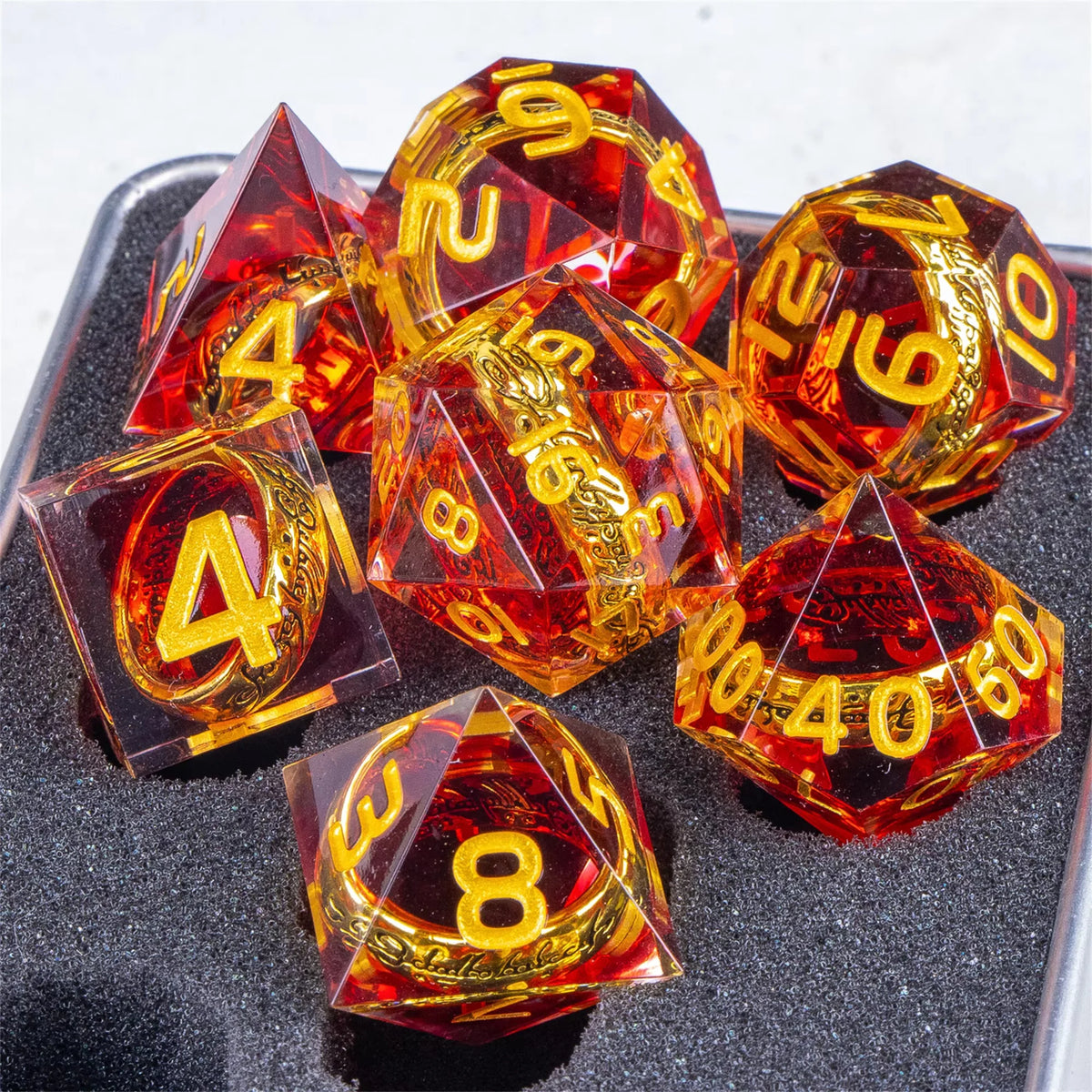 Sharp Edge Resin Polyhedral RPG Dice Set - Design 3