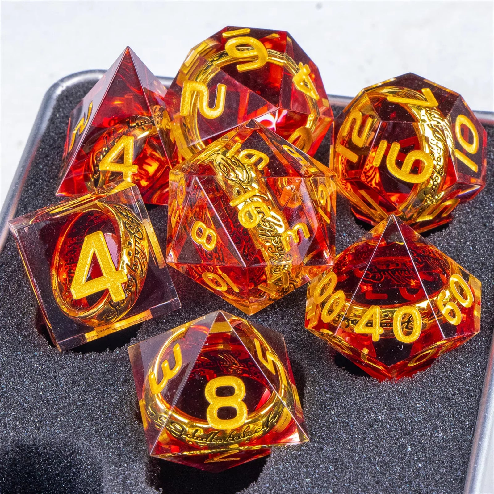 Sharp Edge Resin Polyhedral RPG Dice Set - Design 3