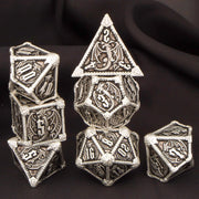 Dungeon and Dragon DND Metal Dice Set D&D, 7 Piece Polyhedral Role Playing RPG D and D Dice D20 D12 D10 D8 D6 D4