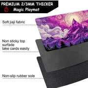 Fantasy Magic Mountain TCG Playmat Magic Card Mat with Stitched Edge Non-Slip Durable Tabletop playmat Board Game Mat for TCG