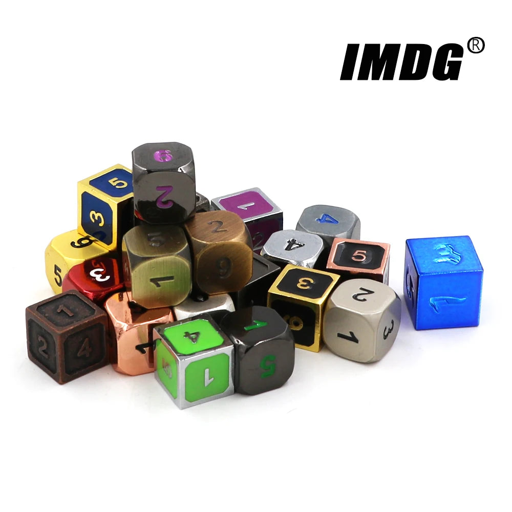 Antique Metal D6 Dice - Design 3