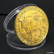 12 Creative Twelve Constellations Gold Plated encrusted Collectible Coins Abstract Art Zodiac Coin Set Crafts Gifts