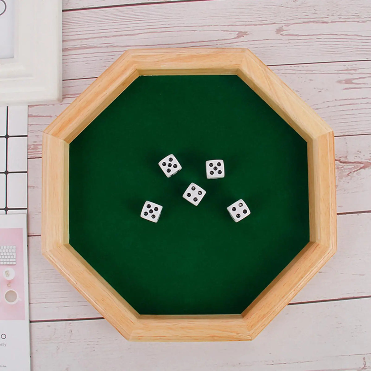 Wooden Dice & Token Tray