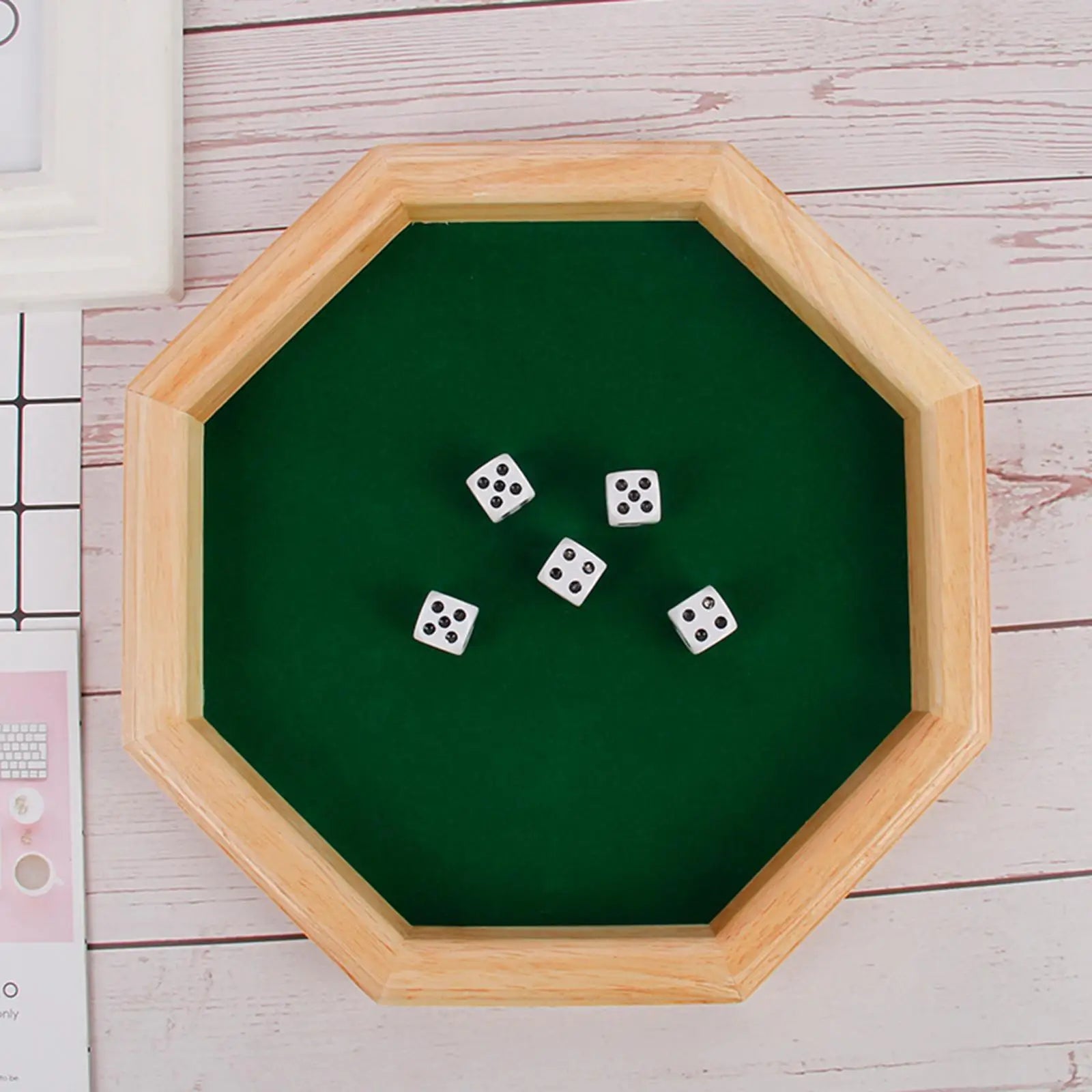 Wooden Dice & Token Tray