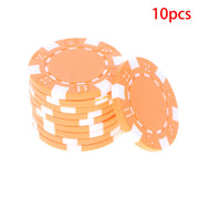 10 Pcs ABS Plastic   Casino Texas Hold'em  Metal Coins 11.5g   Game Chip Set Accessories