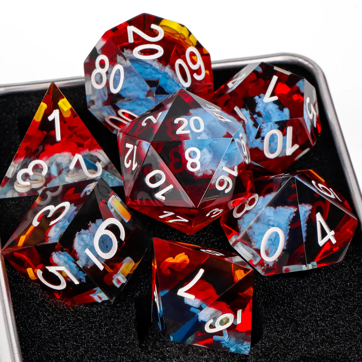 Handmade Sharp-Edge Resin Dice Set – 26 Colours to Choose From