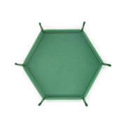 Rolling Folding Hexagon Dice Game Storage Tray PU Leather&Velvet  Mat Holder Double Sided Thick Office Supplies Storage Tools