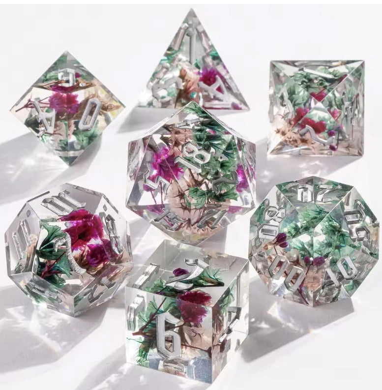 Liquid Core Resin Polyhedral RPG Dice Set - Design 2