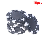 10 Pcs ABS Plastic   Casino Texas Hold'em  Metal Coins 11.5g   Game Chip Set Accessories