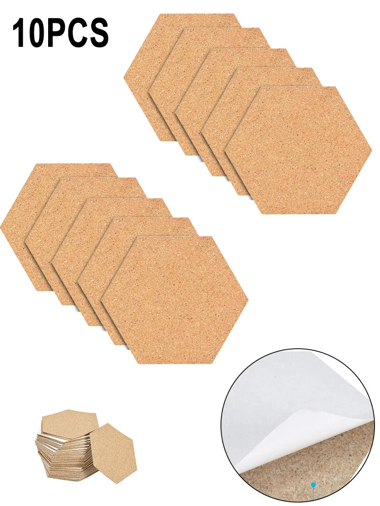 Hex Cork Self-Adhesive Component Pads - 10 Pack - 100x85x1mm