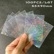 100pcs/Lot Heart-shaped Foil Laser Top Loading TCG Card Sleeves YGO Board Game  Photo Protector Trading Cards Shield Cover