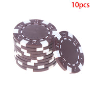10 Pcs ABS Plastic   Casino Texas Hold'em  Metal Coins 11.5g   Game Chip Set Accessories