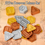 RPG Dwarven Tokens Set for TTRPG - Forged Miniature Treasure for Fantasy Board Games, Collectible Props & Gift for RPG Fans