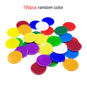 50/100/200pcs 19mm Plastic Chips DIY Tokens Color Transparent Board Game Coins Bingo Accessories Teaching Game Coins TMZ