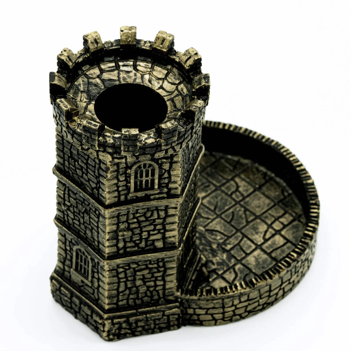 Vintage Castle Dice Tower with Tray, Resin Dice Tower Dice DND Dice Tray for Dungeons & Dragons, COC, Tabletop RPG Board Games