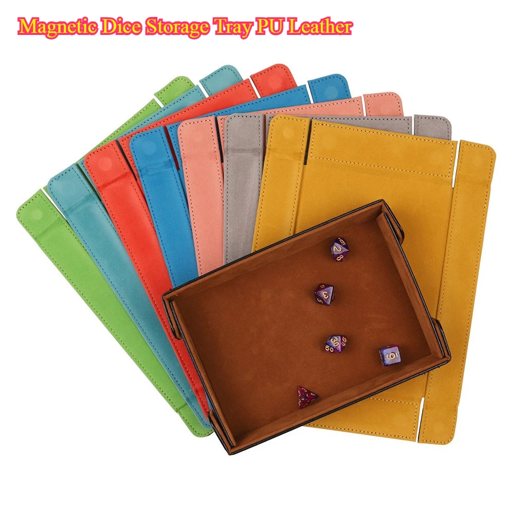 Fold-Flat PU Rectangular Dice Tray & Storage - Design 2
