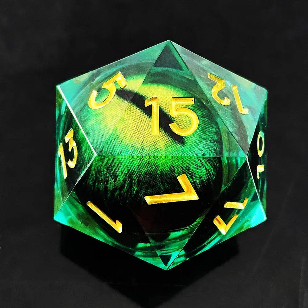 Liquid Core Resin Polyhedral RPG Dice Set - Design 9