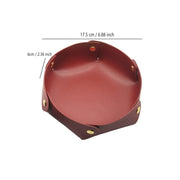 1pc Leather Dice Storage Tray Desktop Organizer For Key Jewelry Cosmetic Storage Box Folding Organizer Home Decor