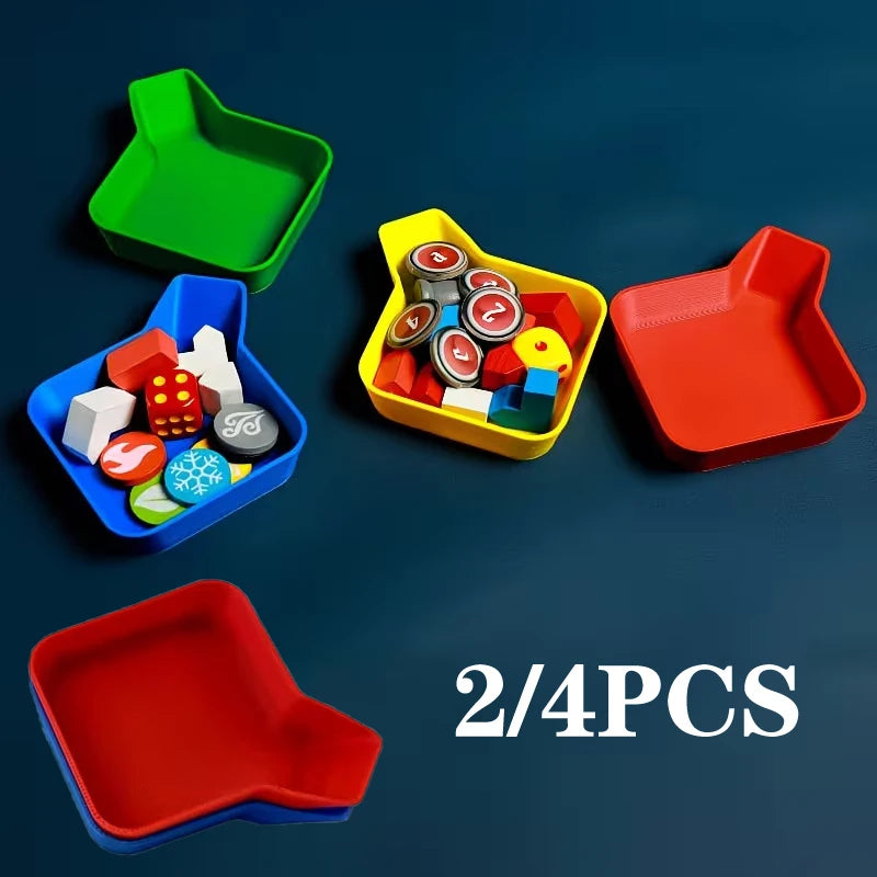 ^New 2/4Pcs Colorful Game Chip Trays Game Component Stands Game Coins Storage Tray Home Sorting Tray Portable Home Storage