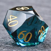1-7pcs DND Gemstone Dice Set Multi-sided Polyhedral Blue Glass Gemstone Dice for D&D Game COC Role Playing RPG Table Game
