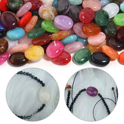 20pcs Flat Oval Acrylic Beads Double Color Imitation Jade Stone Loose Beads For Jewelry Making Bracelet Necklace DIY Accessories