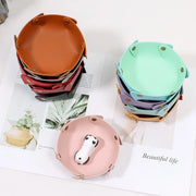 Foldable Dice Hexagonal Tray Box Pu Leather Desktop Storage Box Folding Hexagon Coin Square Tray Dice Game Storage Tray Holder