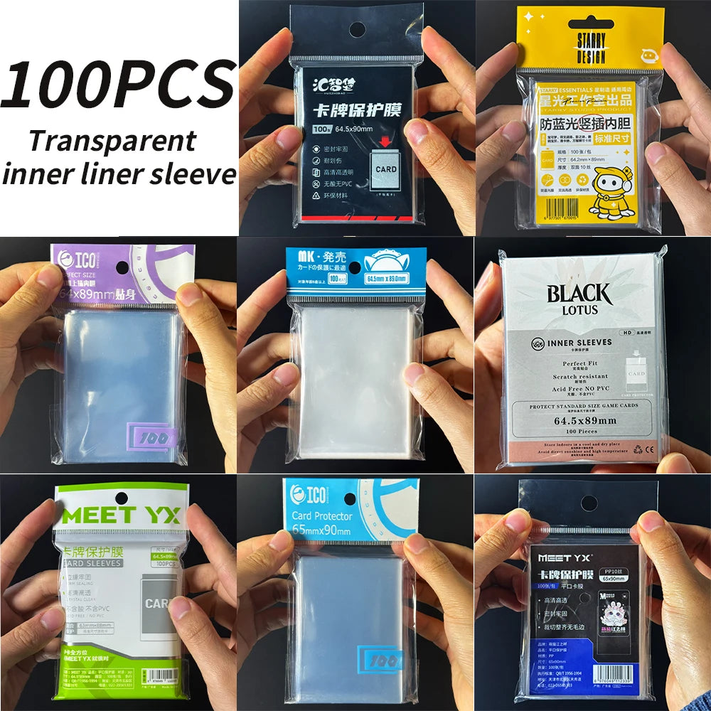 Clear Card Sleeves - 100 Pack - 63 x 88 MM